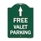Signmission Free Valet Parking W/ Ahead Arrow, Green & White Aluminum Sign, 18" x 24", GW-1824-23944 A-DES-GW-1824-23944 - alternate 1